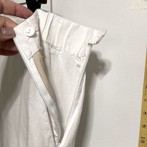 J Jill Linen Blend Wide Side Slit Leg White Pants Women's Large - Picture 9 of 16
